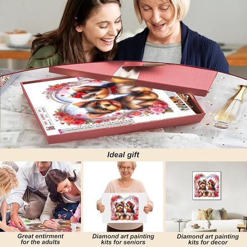 مجموعات الطلاء الماسي من Acudotr للبالغين، مجموعات فنية ماسية خماسية الأبعاد للكلاب للمبتدئين، مجموعات طلاء ماسية كاملة لديكور الحائط المنزلي، 12 × 12 بوصة in Kuwait