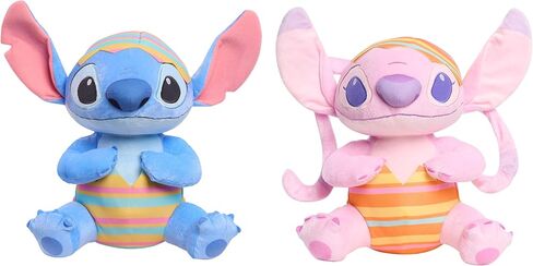 Disney Stitch Easter Plush – 13.5" Soft Stuffed Toy in Striped Egg Onesie & Matching Hat, Embroidered Details, Cute Spring & Easter Basket Gift for Kids Ages 2+ in Saudi Arabia