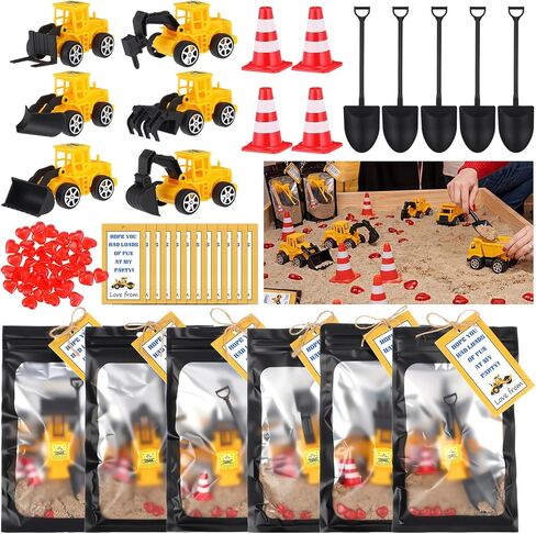 Jenaai 12 Set Valentine's Day Construction Vehicles Sand Gifts with Greeting Cards Bulk Small Construction Cars Truck Tractor Party Favors for Valentines Exchange Gifts Party Favors Prizes in Saudi Arabia