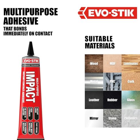 لاصق تأثير EVO-STIK، متعدد الأغراض، لاصق عالي القوة، يربط فورًا عند ملامسته، سريع الجفاف، أنبوب 30 جرام في عبوة فقاعية in Saudi Arabia
