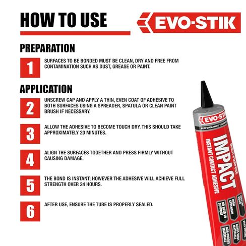 لاصق تأثير EVO-STIK، متعدد الأغراض، لاصق عالي القوة، يربط فورًا عند ملامسته، سريع الجفاف، أنبوب 30 جرام في عبوة فقاعية in Saudi Arabia