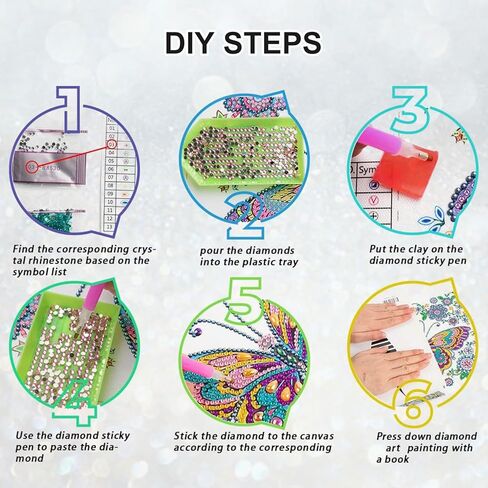 مجموعات الطلاء الماسي من أنوفر للبالغين، لوحة ألماس كريستالية ذات شكل خاص على شكل زهرة 5D للمبتدئين، مجموعات فنية ماسية لتزيين جدران المنزل، 12 × 12 بوصة in Kuwait