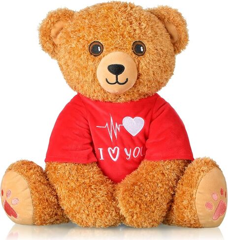 Chalyna Valentine's Day Bear 16 Inch Bear Stuffed Animals Plush Stuffed Bear Plush Toy for Girlfriend Romantic Plush Bear for Birthday Wedding Anniversary Presents(Heart) in Saudi Arabia