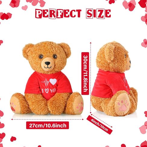 Chalyna Valentine's Day Bear 16 Inch Bear Stuffed Animals Plush Stuffed Bear Plush Toy for Girlfriend Romantic Plush Bear for Birthday Wedding Anniversary Presents(Heart) in Saudi Arabia