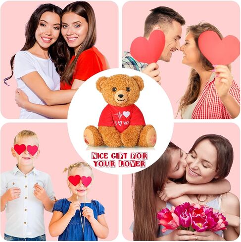 Chalyna Valentine's Day Bear 16 Inch Bear Stuffed Animals Plush Stuffed Bear Plush Toy for Girlfriend Romantic Plush Bear for Birthday Wedding Anniversary Presents(Heart) in Saudi Arabia
