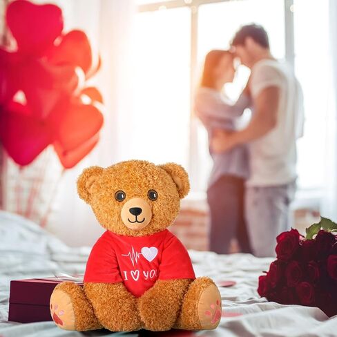 Chalyna Valentine's Day Bear 16 Inch Bear Stuffed Animals Plush Stuffed Bear Plush Toy for Girlfriend Romantic Plush Bear for Birthday Wedding Anniversary Presents(Heart) in Saudi Arabia