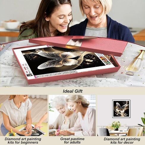 SJUTOUCI Glowing Butterfly Diamond Painting Kits for Adults, Diamond Art Kits, 5D Round Diamond Dots Gem Art Craft for Home Decor Gift 11.8x11.8inch/30x30cm in Saudi Arabia