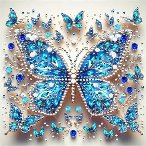 FHBUBPUP Butterfly Diamond Art Painting Kits for Adults, 5D Special Shape Diamond Art for Beginners, Rhinestones Gem Art Craft Home Wall Decor Gift 12×12inch in Saudi Arabia