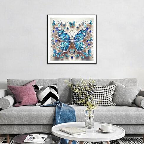 FHBUBPUP Butterfly Diamond Art Painting Kits for Adults, 5D Special Shape Diamond Art for Beginners, Rhinestones Gem Art Craft Home Wall Decor Gift 12×12inch in Saudi Arabia