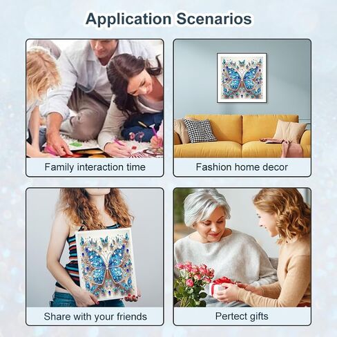 FHBUBPUP Butterfly Diamond Art Painting Kits for Adults, 5D Special Shape Diamond Art for Beginners, Rhinestones Gem Art Craft Home Wall Decor Gift 12×12inch in Saudi Arabia