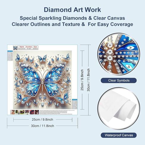 FHBUBPUP Butterfly Diamond Art Painting Kits for Adults, 5D Special Shape Diamond Art for Beginners, Rhinestones Gem Art Craft Home Wall Decor Gift 12×12inch in Saudi Arabia