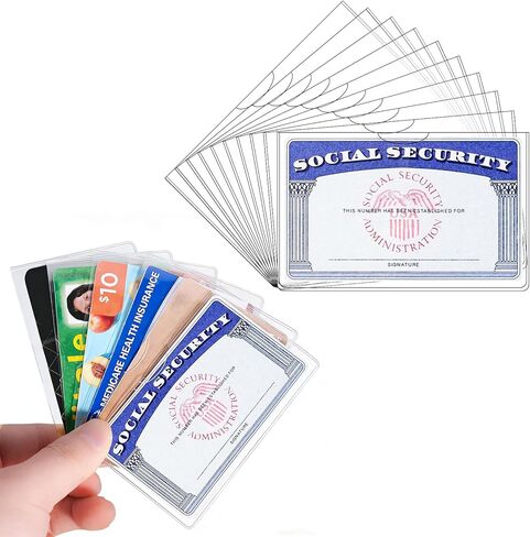 10 Pack Clear Waterproof Card Protector Social Security, Medicare, Credit Driver's License Sleeve in Saudi Arabia