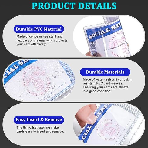 10 Pack Clear Waterproof Card Protector Social Security, Medicare, Credit Driver's License Sleeve in Saudi Arabia