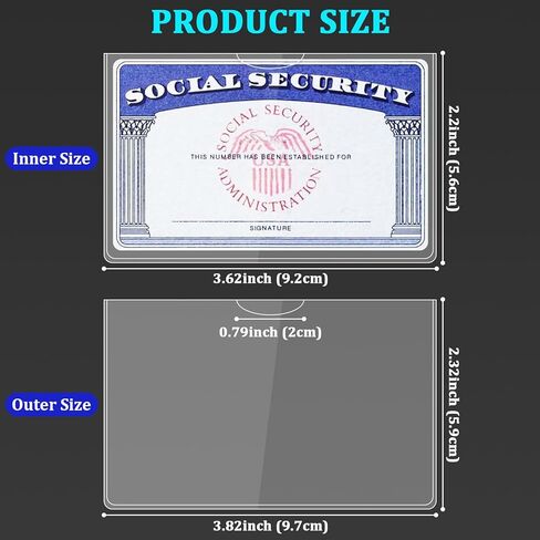 10 Pack Clear Waterproof Card Protector Social Security, Medicare, Credit Driver's License Sleeve in Saudi Arabia