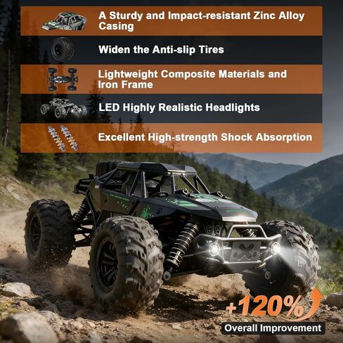 Fast Remote Control Car, RC Cars 1:16 4WD High Speed Motor for Adults 30+KPH 2.4GHz Remote Control with No Delay Off Road RC Truck All Terrains RC Cars for Professional Enthusiast in Saudi Arabia