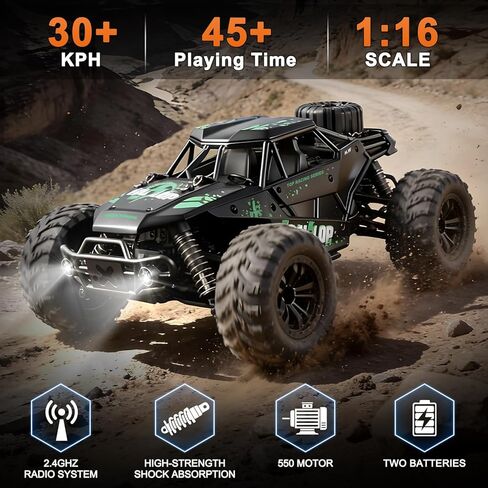 Fast Remote Control Car, RC Cars 1:16 4WD High Speed Motor for Adults 30+KPH 2.4GHz Remote Control with No Delay Off Road RC Truck All Terrains RC Cars for Professional Enthusiast in Saudi Arabia