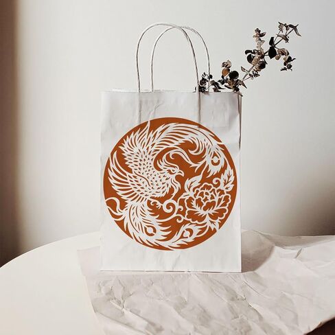 FINGERINSPIRE 6PCS Phoenix Stencils with Brush 7.9x7.9inch Round Chinese Dragon Phoenix Pattern Stencil Firebird Template Animals Theme Template for Drawing DIY Furniture Wall Floor Fabric Decoration in Saudi Arabia