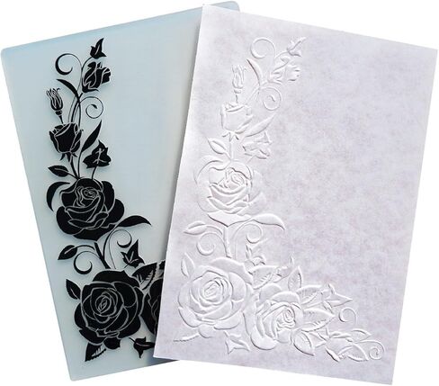 3D Happy Valentine's Day Flower Rose Background Embossing Folder for Card Making Floral DIY Plastic Scrapbooking Photo Album Card Paper DIY Craft Decoration Template Mold in Saudi Arabia