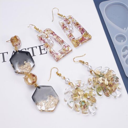 2 Pieces Resin Jewelry Molds Geometric Epoxy Resin Molds Jewelry Making Gift Supplies DIY Craft Necklace Pendant in Saudi Arabia