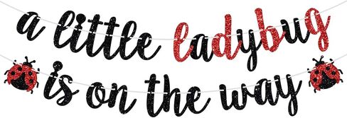 A Little Ladybug is on the Way Banner, Bug Theme Baby Shower Party Decor, It’s A Little Lady, Spring Ladybug Baby’s 1st Birthday Baby Shower Party Decorations Supplies Red Glitter in Saudi Arabia