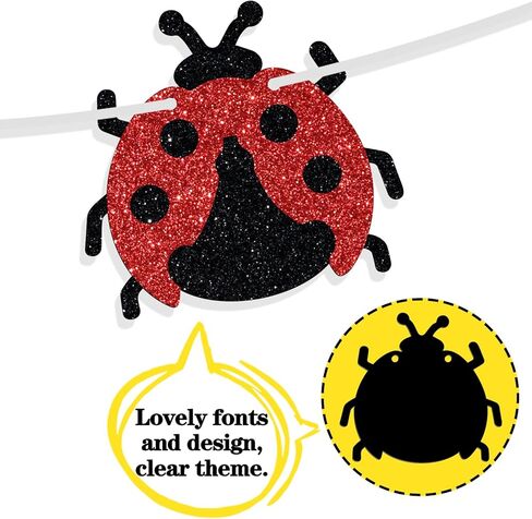 A Little Ladybug is on the Way Banner, Bug Theme Baby Shower Party Decor, It’s A Little Lady, Spring Ladybug Baby’s 1st Birthday Baby Shower Party Decorations Supplies Red Glitter in Saudi Arabia