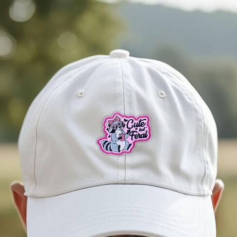 Cute But Feral Raccoon Patch Meme Chaotic Feminine Unhinged Girl Boss Sassy Girly Embroidered Patch for Backpack, Hat, Jackets, Iron On Sew On, Embroidery PVC Patches Gift, Accessories 3 Inch in Saudi Arabia
