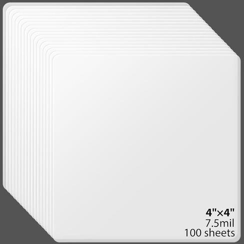 100 Pcs 7.5mil Acetate Stencil Sheets, 4 x 4 Inch Reusable Stencil Paper for Laser Cutting, Translucent Pet Stencils for Painting Wood DIY Craft Paint Template for Wall Home Decor in Saudi Arabia