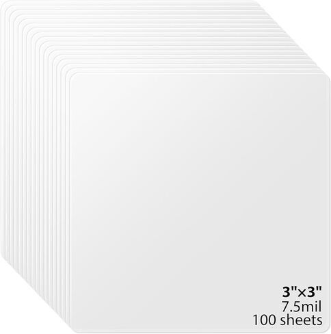 100 قطعة من أوراق استنسل الأسيتات 7.5 مل، ورق استنسل قابل لإعادة الاستخدام مقاس 4 × 4 بوصة للقطع بالليزر، استنسل شفاف للحيوانات الأليفة لطلاء الخشب DIY قالب طلاء يدوي لديكور الحائط المنزلي in Kuwait
