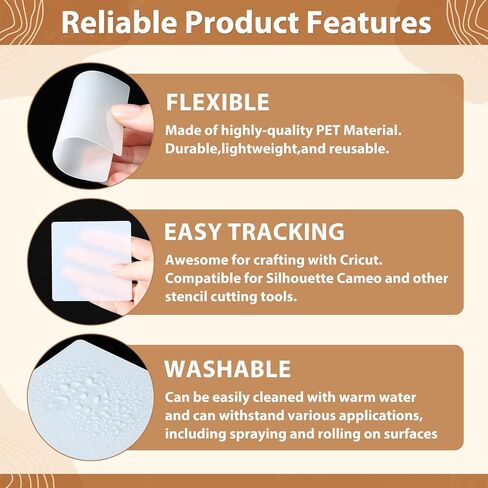 100 Pcs 7.5mil Acetate Stencil Sheets, 4 x 4 Inch Reusable Stencil Paper for Laser Cutting, Translucent Pet Stencils for Painting Wood DIY Craft Paint Template for Wall Home Decor in Saudi Arabia