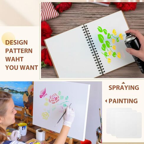 100 Pcs 7.5mil Acetate Stencil Sheets, 4 x 4 Inch Reusable Stencil Paper for Laser Cutting, Translucent Pet Stencils for Painting Wood DIY Craft Paint Template for Wall Home Decor in Saudi Arabia