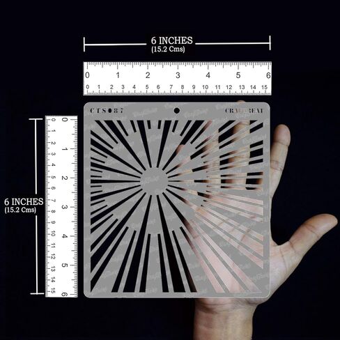 CrafTreat Reusable Sun ray Stencils for Painting on Wood, Canvas, Paper, Fabric, Floor, Wall and Tile - Sunrays - 6x6 Inches - DIY Art and Craft Stencils - Stencil Sun in Saudi Arabia