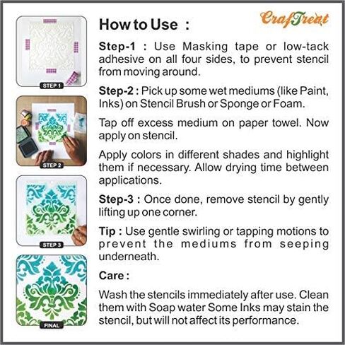 CrafTreat Reusable Sun ray Stencils for Painting on Wood, Canvas, Paper, Fabric, Floor, Wall and Tile - Sunrays - 6x6 Inches - DIY Art and Craft Stencils - Stencil Sun in Saudi Arabia