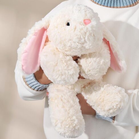 10Lbs Weighted Bunny Stuffed Animal, 27.5" Sturdy Soft Beige Rabbit Plush Toy for Adults, Huggable Companion for Cuddling in Saudi Arabia