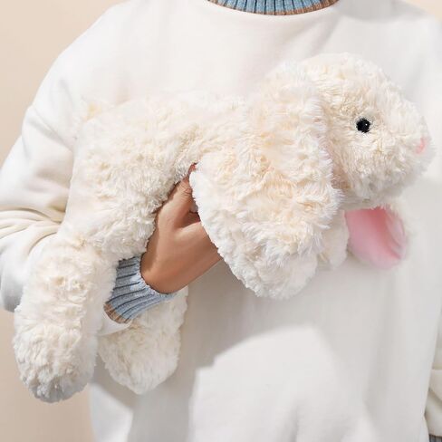 10Lbs Weighted Bunny Stuffed Animal, 27.5" Sturdy Soft Beige Rabbit Plush Toy for Adults, Huggable Companion for Cuddling in Saudi Arabia