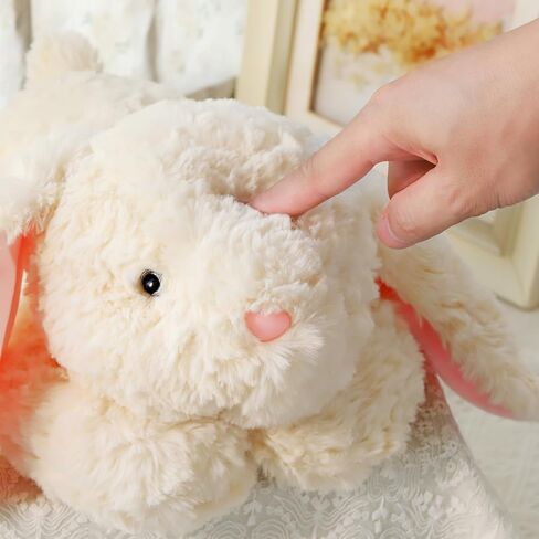 10Lbs Weighted Bunny Stuffed Animal, 27.5" Sturdy Soft Beige Rabbit Plush Toy for Adults, Huggable Companion for Cuddling in Saudi Arabia
