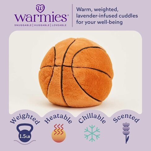 warmies Microwavable & Weighted Stuffed Animals, Basketball - Heated Stuffed Animal Plushie for Warmth & Comfort - Cute Soft Plush Toys for Adults & Children (Boys, Girls, Babies & Toddlers) in Saudi Arabia