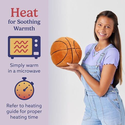 warmies Microwavable & Weighted Stuffed Animals, Basketball - Heated Stuffed Animal Plushie for Warmth & Comfort - Cute Soft Plush Toys for Adults & Children (Boys, Girls, Babies & Toddlers) in Saudi Arabia