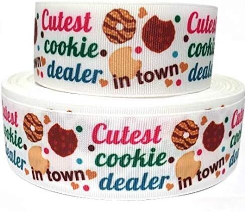 Grosgrain Ribbon 7/8" Girl Scouts Cookies Girls Treats Sweets Kids Printed for Hairbow - Per Yard in Saudi Arabia