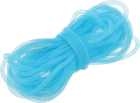 MECCANIXITY 30 Yards Mesh Tube 3/8 Inch Decor Tubing Flex for Wreath, Gift, Decorations Birthday, and Wedding Party,DIY Craft - Light Blue in Saudi Arabia