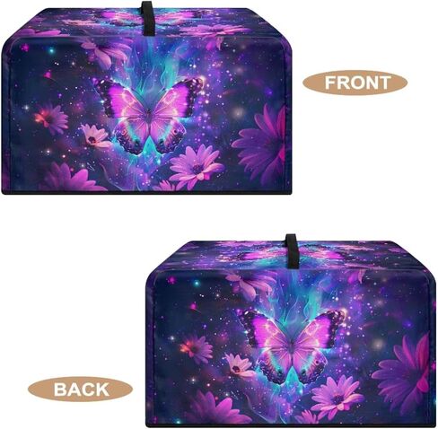 Microwave Oven Dustproof Cover Machine Washable Convection Oven Cover Protector Compatible with Various Small Kitchen Appliances, L, Butterfly Daisy Galaxy Violet Blue in Saudi Arabia