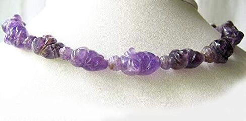 2 Hand Carved Amethyst Goddess of Willendorf Beads for Jewelry Making in Saudi Arabia