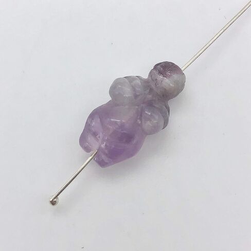 2 Hand Carved Amethyst Goddess of Willendorf Beads for Jewelry Making in Saudi Arabia
