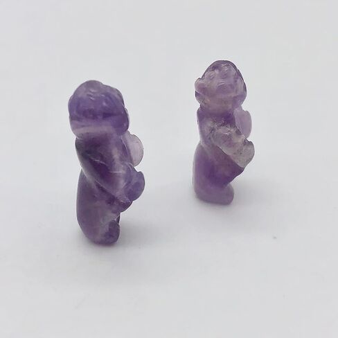 2 Hand Carved Amethyst Goddess of Willendorf Beads for Jewelry Making in Saudi Arabia