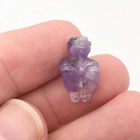 2 Hand Carved Amethyst Goddess of Willendorf Beads for Jewelry Making in Saudi Arabia