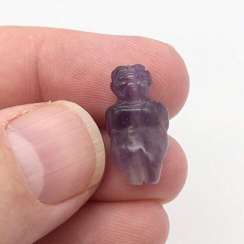 2 Hand Carved Amethyst Goddess of Willendorf Beads for Jewelry Making in Saudi Arabia