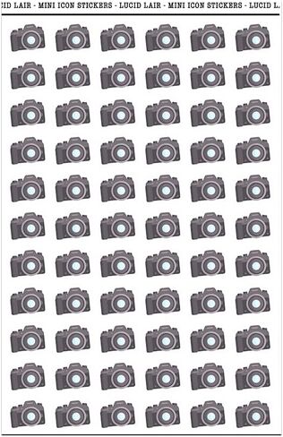 DSLR Camera Color Functional Productive Font Mini Planner Stickers (132 Stickers) (Matte White) in Saudi Arabia