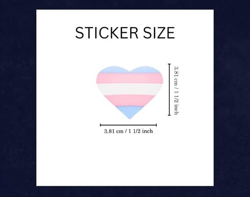 250 Transgender Heart Flag Stickers - LGBTQ Trans Pride Heart-Shaped Stickers/Decals in Saudi Arabia