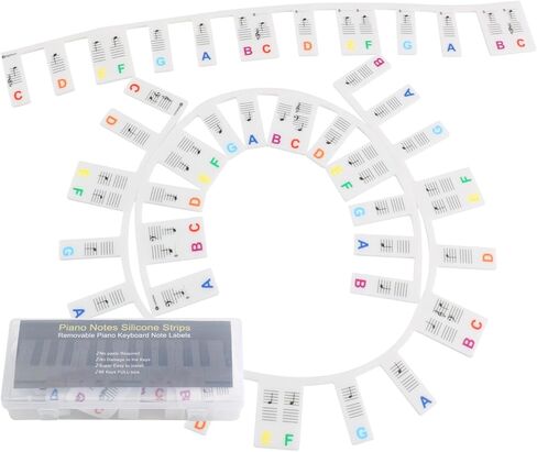 Piano Keyboard Stickers,Colorful Piano Notes Guide for Beginner Stickers, Removable, 88-Key Full Size, Reusable in Saudi Arabia