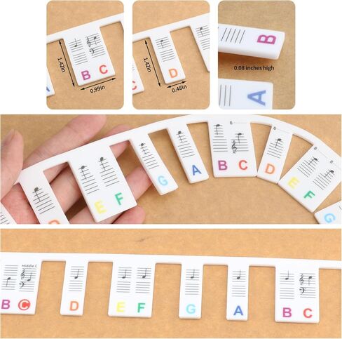 Piano Keyboard Stickers,Colorful Piano Notes Guide for Beginner Stickers, Removable, 88-Key Full Size, Reusable in Saudi Arabia