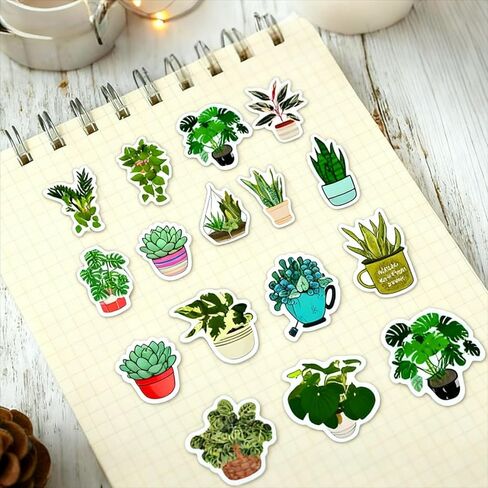 50Pcs Nature-Themed Stickers, Self-Adhesive Decals for Laptops, Water Bottles, Scrapbooks, Perfect for Plant Enthusiasts & Gardening Fans, Durable on Various Surfaces DIY Decoration in Saudi Arabia